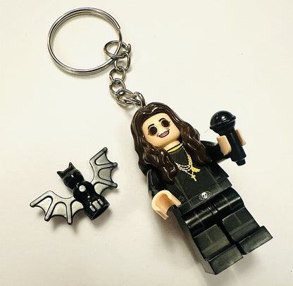 Rock Music Ozzy Osbourne Minifigure Keyring Bat Black Mini Figure Rock Band