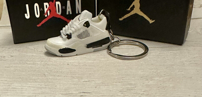 Mini Nike Jordan 4 3D Trainer sneaker Keyring White Black JumpMan shoe No Box