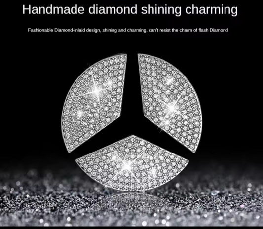 Car Mercedes Rhinestone Steering Wheel Center 50 mm Trim Diamond Sticker Logo