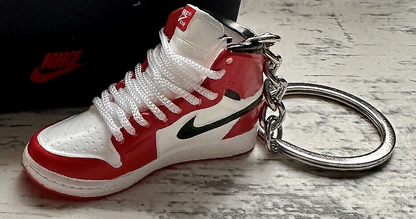Trainer Nike Keyring Mini Jordan 3D sneaker Bright Red White Lace Xmas shoe Gift