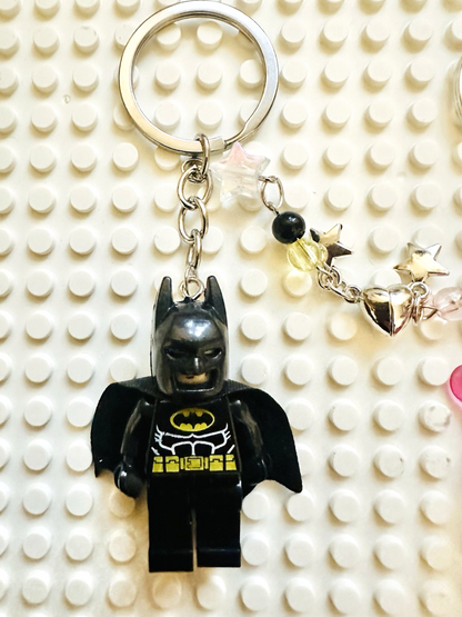 Batman Magnetic 2 Couples Keyring Pink Batgirl DC Bag Charm Car Chain Key Gift
