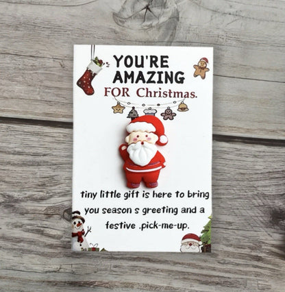 Christmas Gift Pocket Hug Your Amazing Santa Reindeer In Card Gift Secret Santa