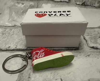 Red Converse Coke Sneaker Keyring Chuck Taylor All-Star Coca Cola High Gift Box