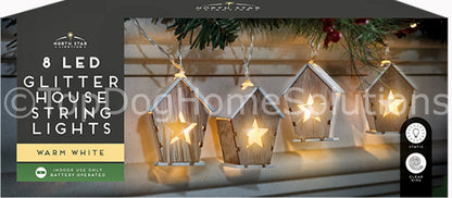 String Fairy Lights Wooden House Christmas Hanging Xmas Battery Decoration Tree