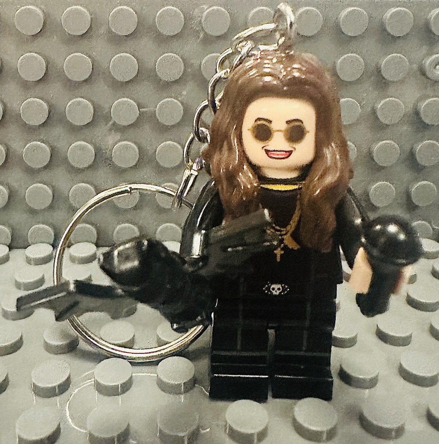 Rock Music Ozzy Osbourne Minifigure Keyring Bat Black Mini Figure Rock Band