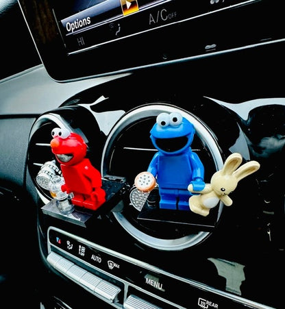 Cookie Monster Elmo Car Air Freshener Mini Figure Clip Vent Scent Gift Sesame St