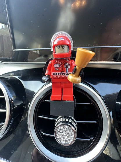 Motor Racing Batman Red Car Air Freshener Figure Mini Clip Vent Scent Comics