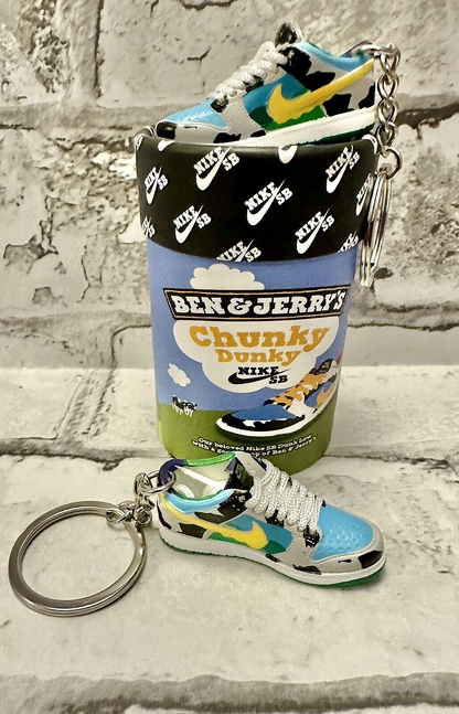 3D Nike Keyring Key Chain Trainer Ben & Jerry’s SB Low Chunky Dunky Dunks Gift