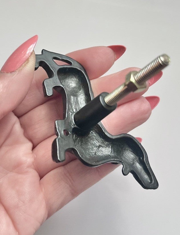 Dachshund Dog Nob Knob Cupboard drawer pull Handle Antique Sausage Dog Gift
