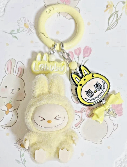 Handmade keyring La + bu bu Heart Charm Monster Pendant Kawaii Doll Keychain Bag