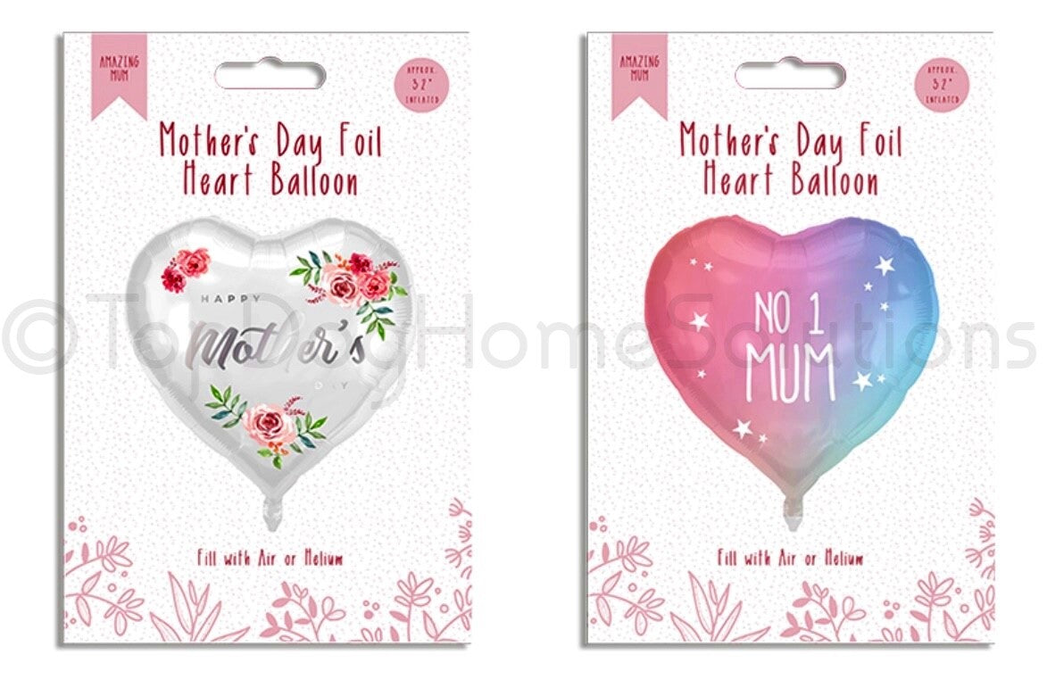 Mothers Day Mum Foil Balloon Self Inflating 18" Mom Pink White No 1 Mum helium