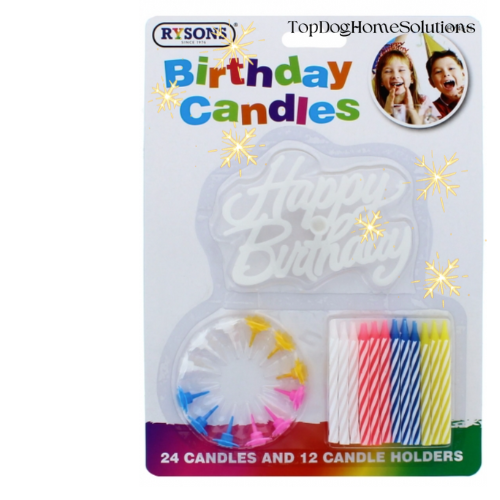 Birthday Candles 36 Set with Holders Cake Topper cupcakes Party Cupcakes