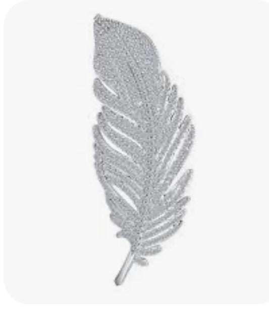 3 x Feather Tree Hanging Silver Glitter Baubles Decoration 21cm Xmas