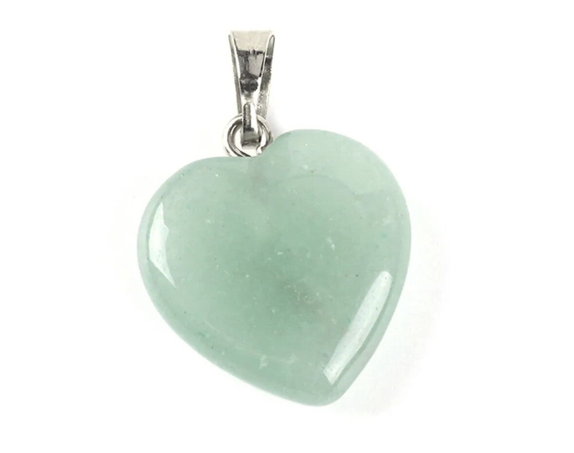1 X Adventure Pendant Heart Green Chakra Crystal Stone Quartz Reiki Healing Gift