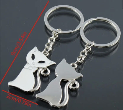 2 Valentine’s Couples Keyring Cats Black White Gift Bag Girlfriend Boyfriend