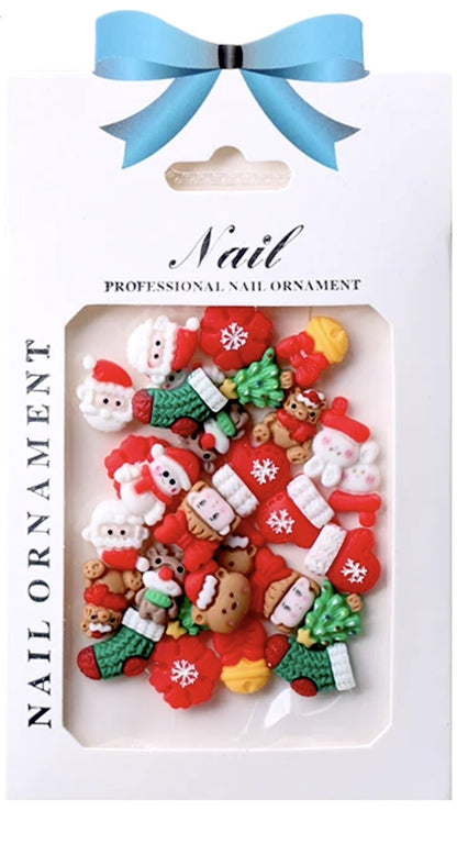 Mini Snowman Santa Rudolph Christmas tree FlatBack Embellishment Craft Cabachon