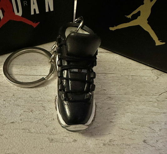 Mini Nike Keyring Jordan 11 3D Trainer sneaker Black shoe & Gift Box Key Chain