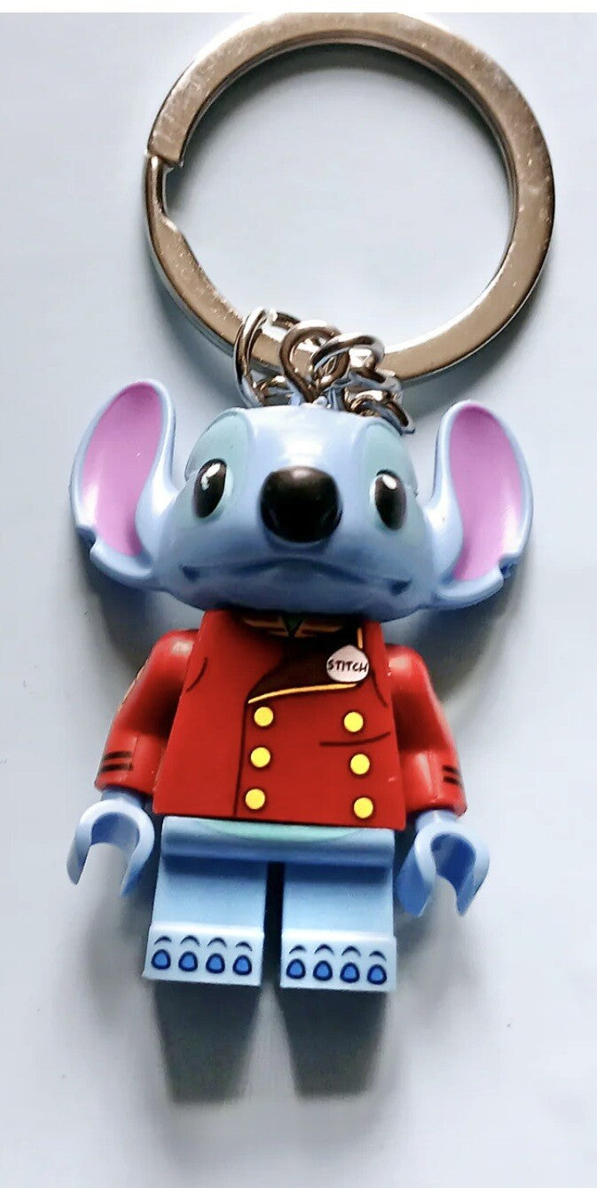 Stitch Brick Keyring 3D Bag Charm Car Chain Key Gift Bellboy Anime Pendant