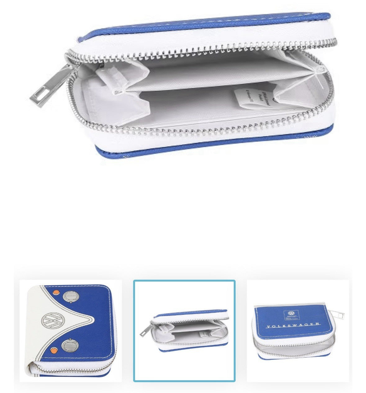 VW VOLKSWAGEN CAMPER VAN BUS RED BLUE ZIP COIN WALLET PURSE NEW WITH TAGS
