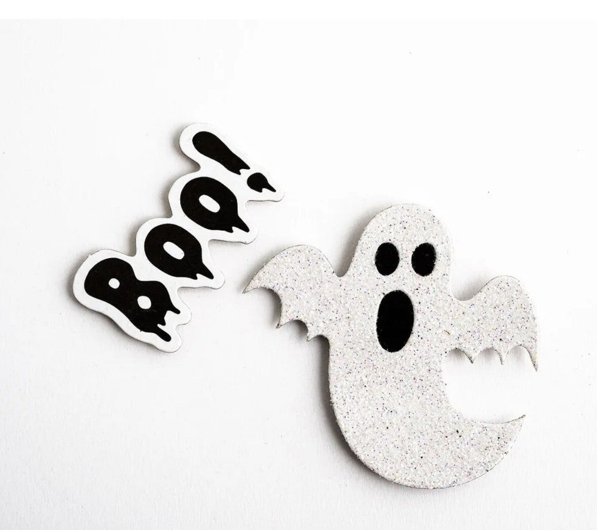 Ghost Glitter Halloween Stickers Kids Boo White Embellishments Craft Cards decor