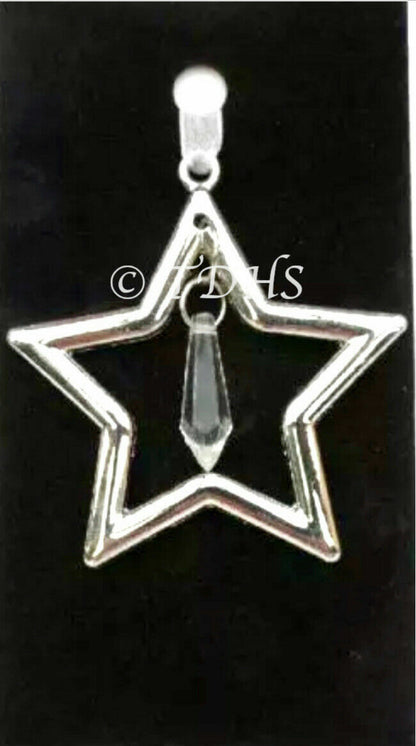 Christmas hanging Decoration Crystal silver Metal tree Bauble bell snowflake joy