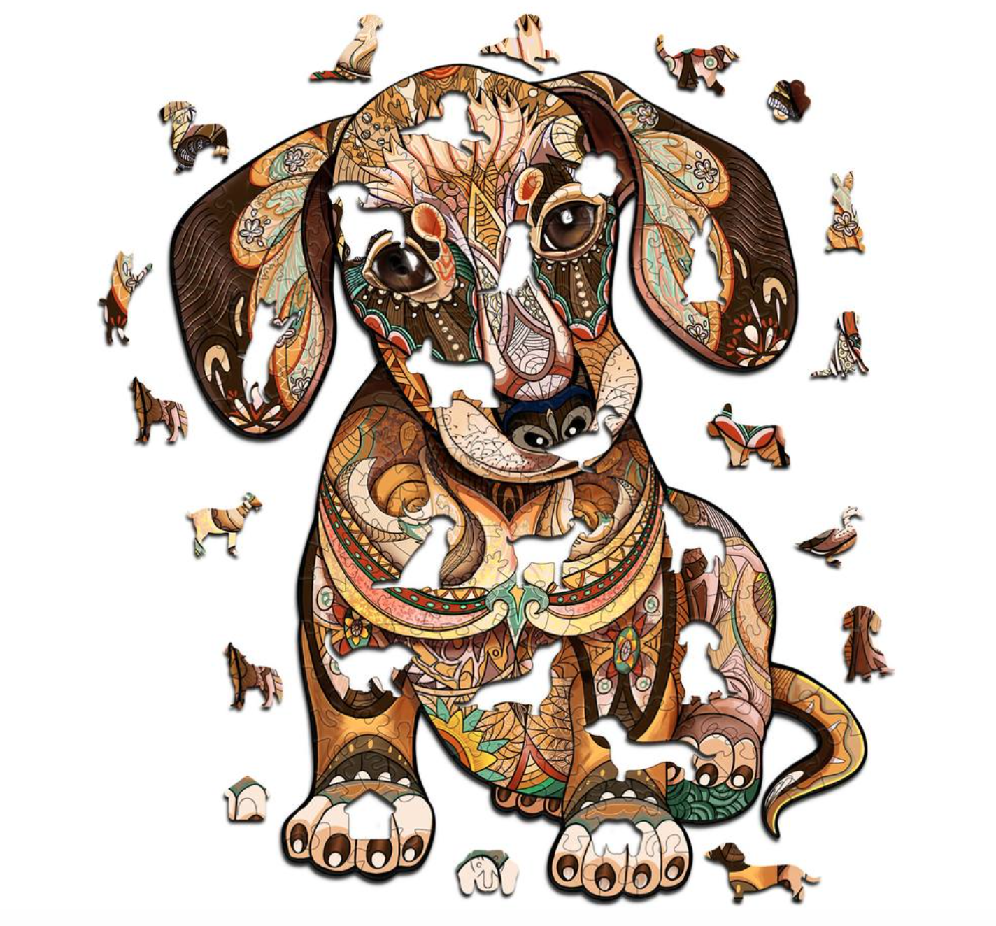 Jigsaw Wooden Sausage Dog Cat Puzzle Gift Xmas Hobby Horse Chihuahua Puppy 30cm