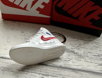 Nike Mini Jordan 3D Trainer sneaker Keyring Blue Red White Lace shoe Gift Box