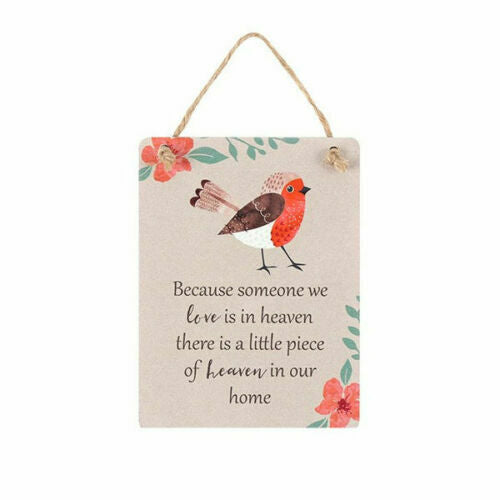 Winter Red Robin Mini Hanging Wooden Sign kitchen hall bereavement love Gift