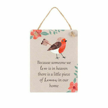 Winter Red Robin Mini Hanging Wooden Sign kitchen hall bereavement love Gift