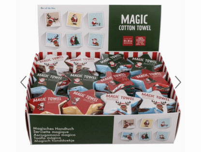 Christmas Magic Flannel Face Santa Rudolph Towel cloth Kids Bath Wash Xmas