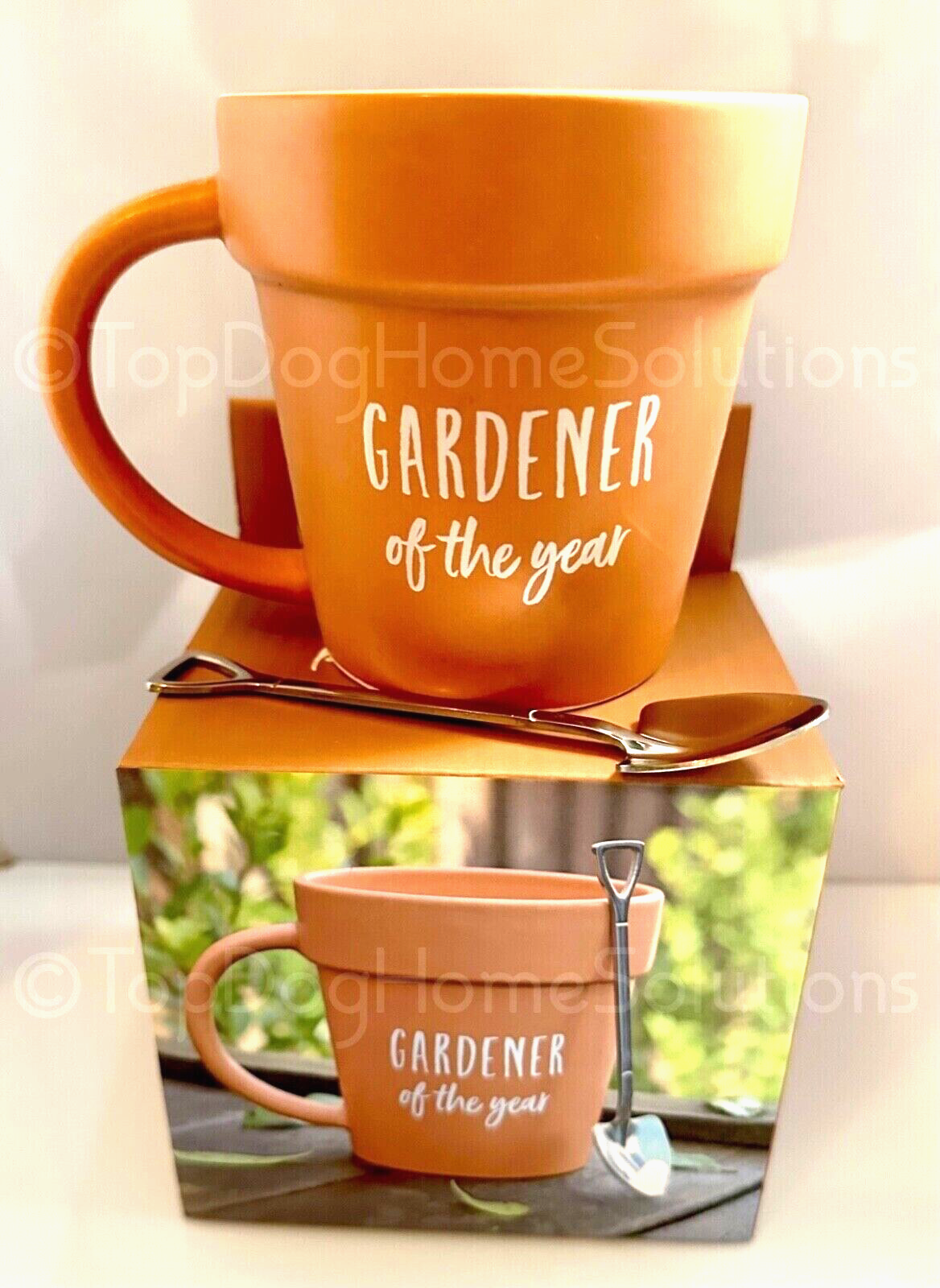Xmas His Hers Gardener Mug coffee terracotta plant pot shovel spoon Set Gift