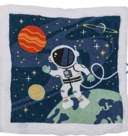 Space Rocket Magic Flannel Man Face Towel cloth Kids Bath Wash bath travel