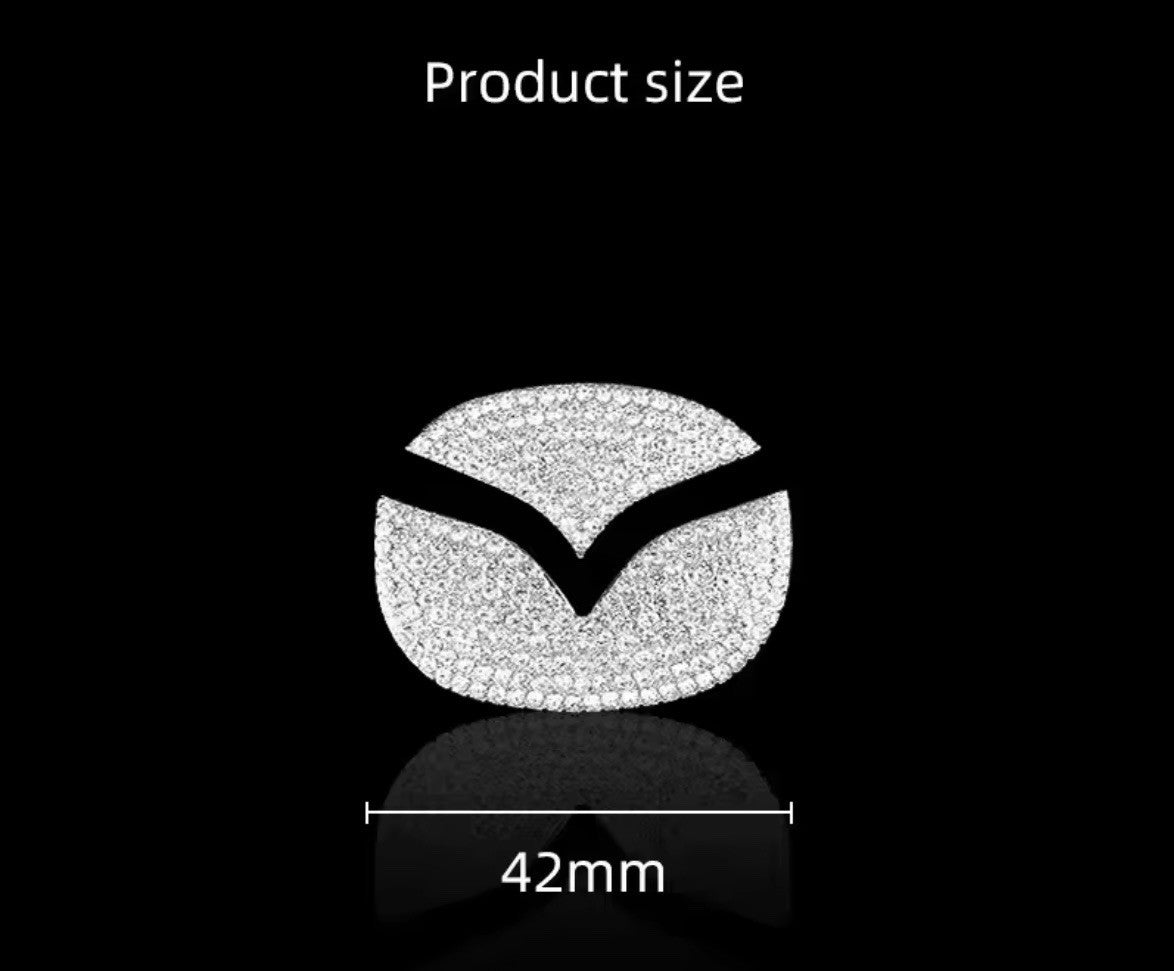 Car For Mazda Rhinestone Steering Wheel Center Emblem Trim Diamond Sticker Logo