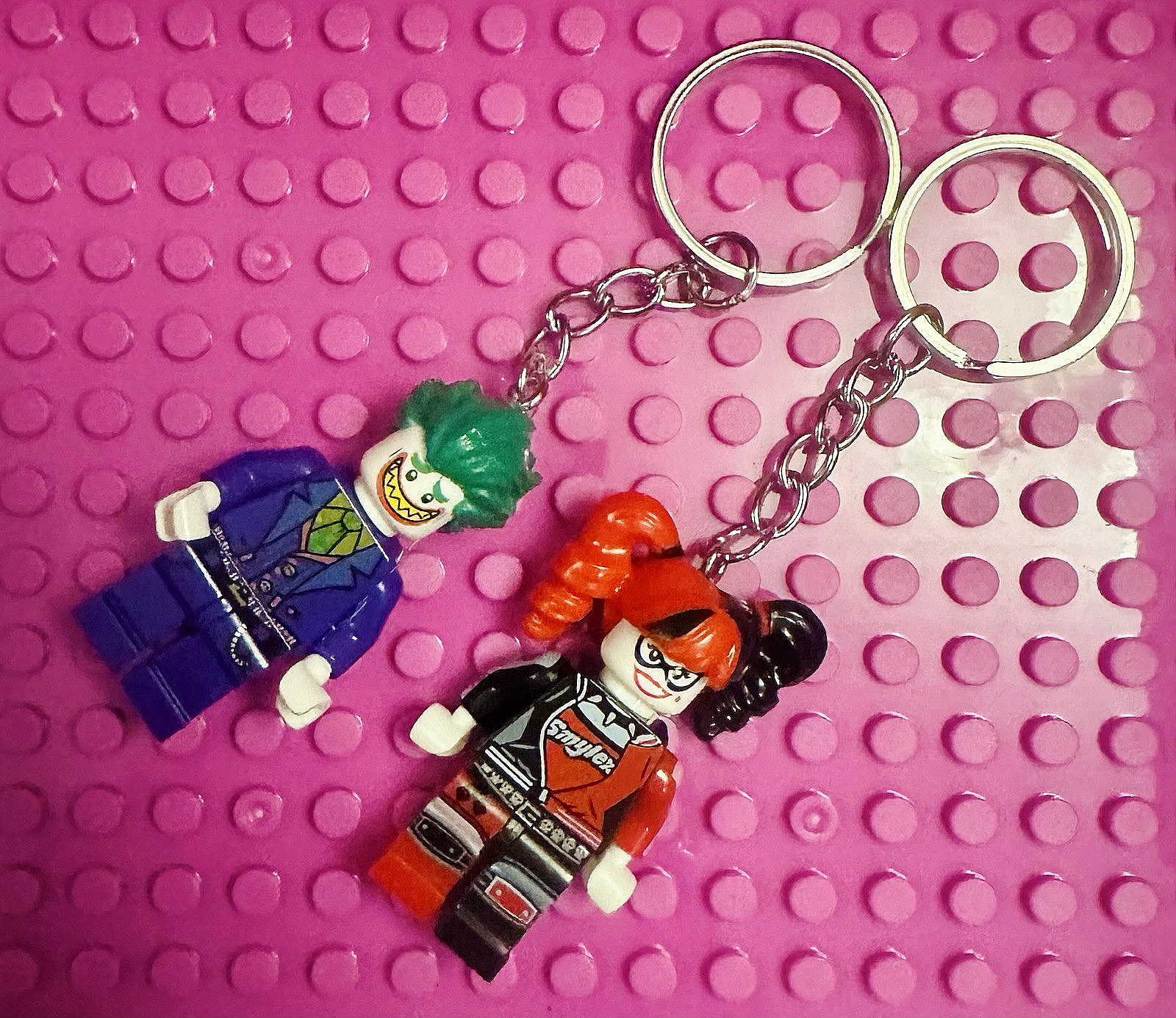 Joker & Harlequin 2 Couples Keyring Pink Batgirl DC Bag Charm Car Chain Key Gift