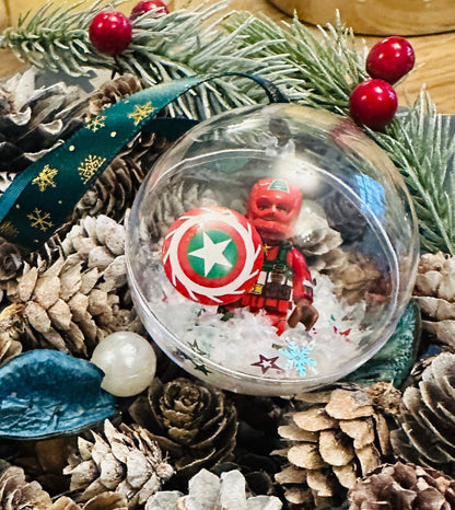 Christmas Marvel Mini Figure Bauble Hanging Snowflake Tree 3D Spiderman Handmade