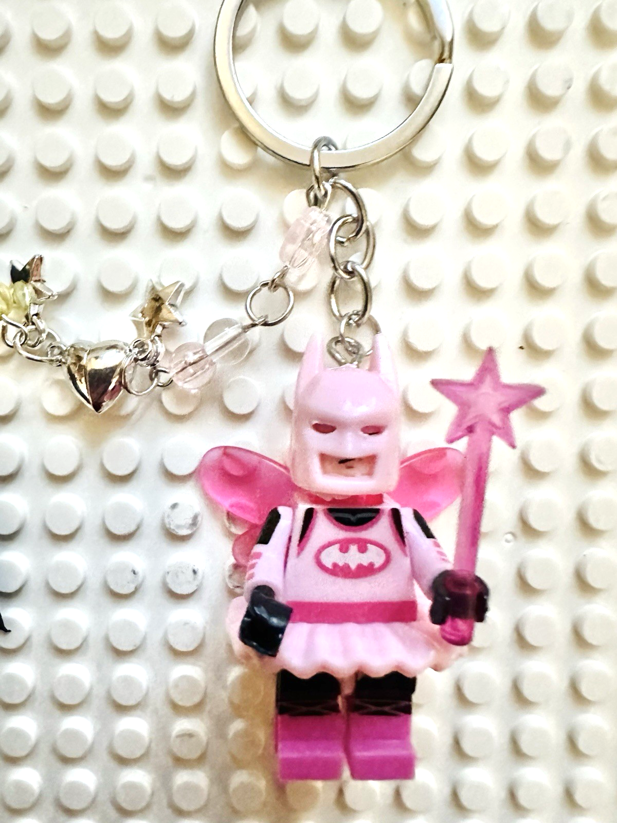 Batman Magnetic 2 Couples Keyring Pink Batgirl DC Bag Charm Car Chain Key Gift