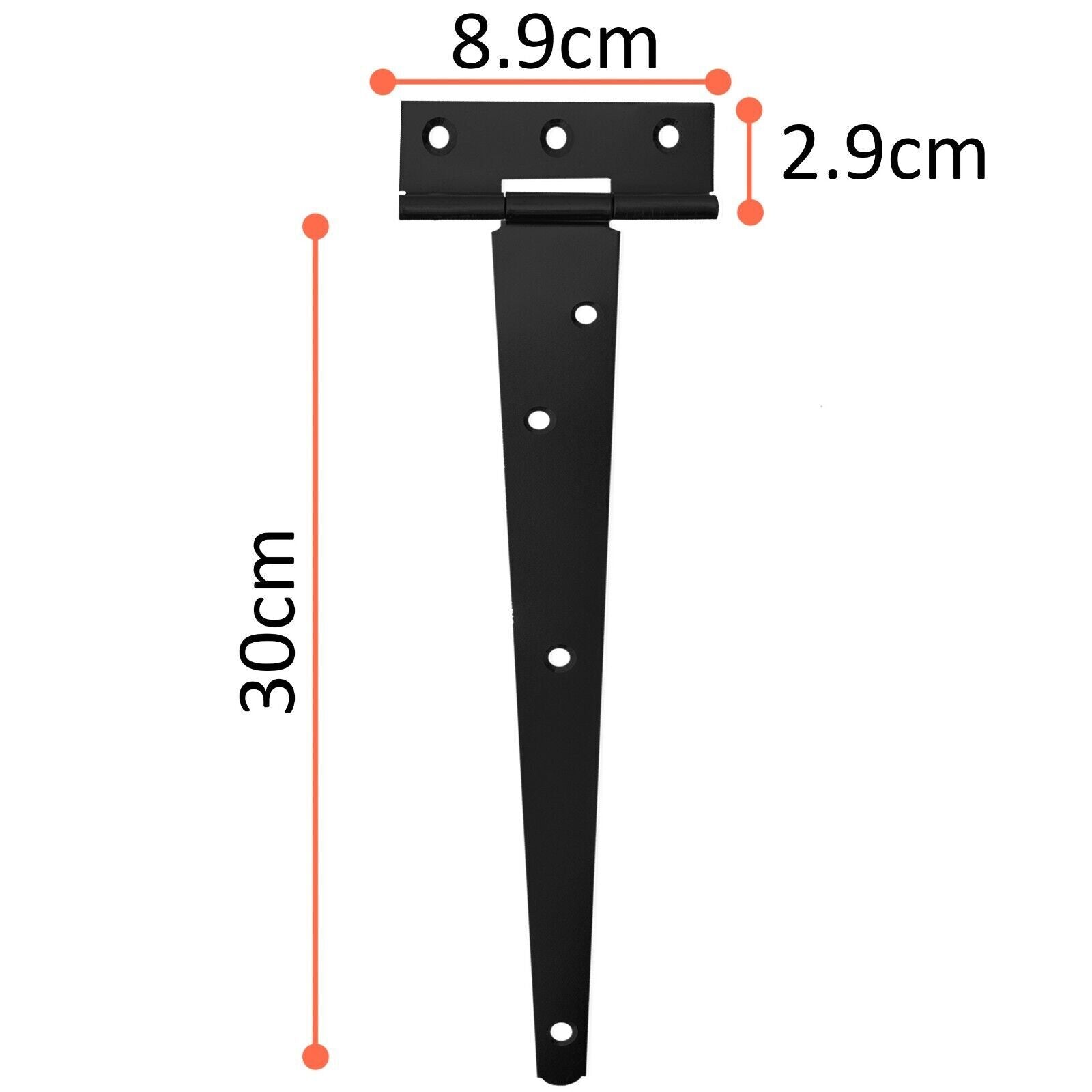 TEE T HINGE BRACKET GATE 4"  6" 8" 10" 12"  100mm BLACK GARDEN DOOR SHED SCREWS+