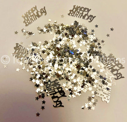 Happy Birthday Foil table confetti Party scatter Rose Gold & silver 🎉