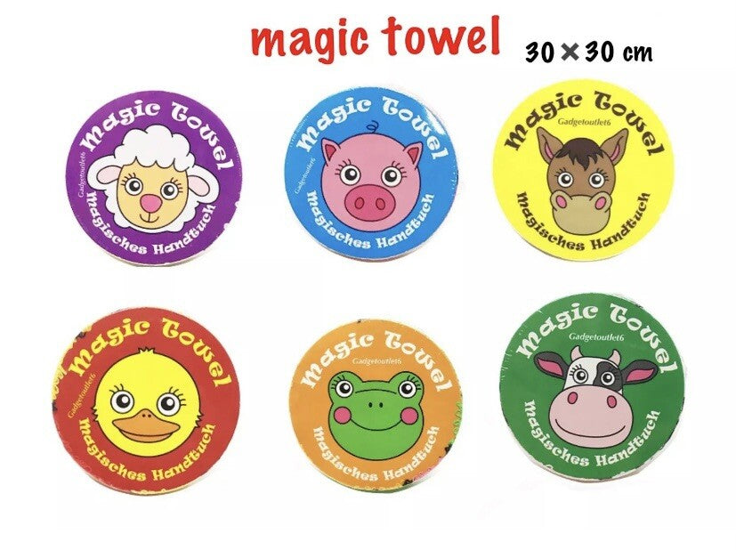 CHRISTMAS KIDS FARM ANIMALS MAGIC FLANNEL TOWEL FACE CLOTH BATH PIG SHEEP COW