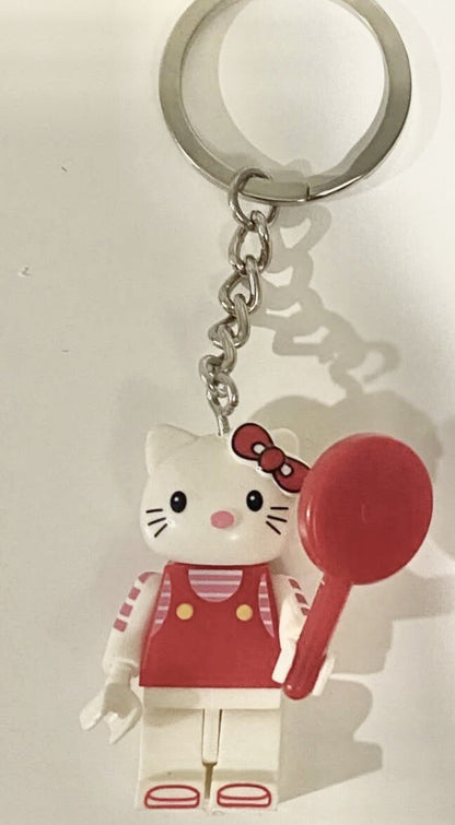 Hello Kitty Red Keyring Brick Cat Keychain Bag Charm Gift Car Key Cartoon Anime