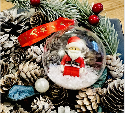 Christmas Grinch Santa Mini Figure Bauble Hanging Snowflake Tree 3D  Handmade