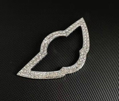Car Mini Rhinestone Steering Wheel Center Emblem Cooper Diamond Sticker Logo