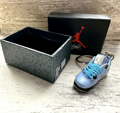 Mini Nike Jordan 4 3D Trainer sneaker Keyring Blue shoe Gift Box Christmas key