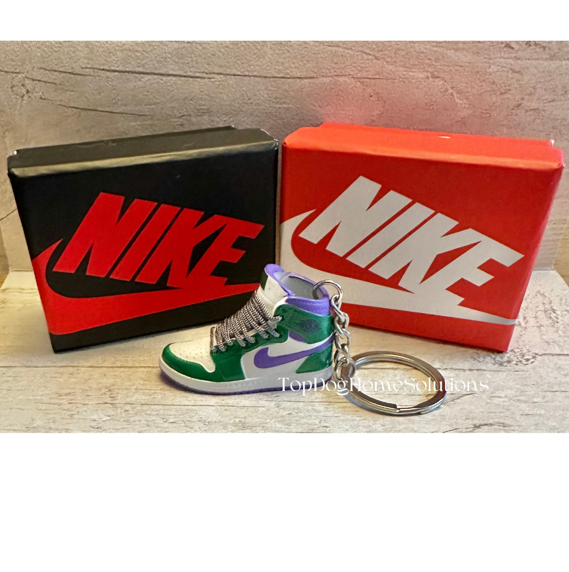 Mini Nike Keyring Sneakers 🔥3D Jordan 1 keychain Trainer Sports Shoe & gift box