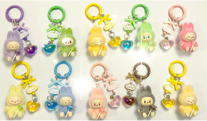 Monster lolipop La # Bu Keyring 3D Heart Charms Kawaii Doll Teddy Keychain Bag