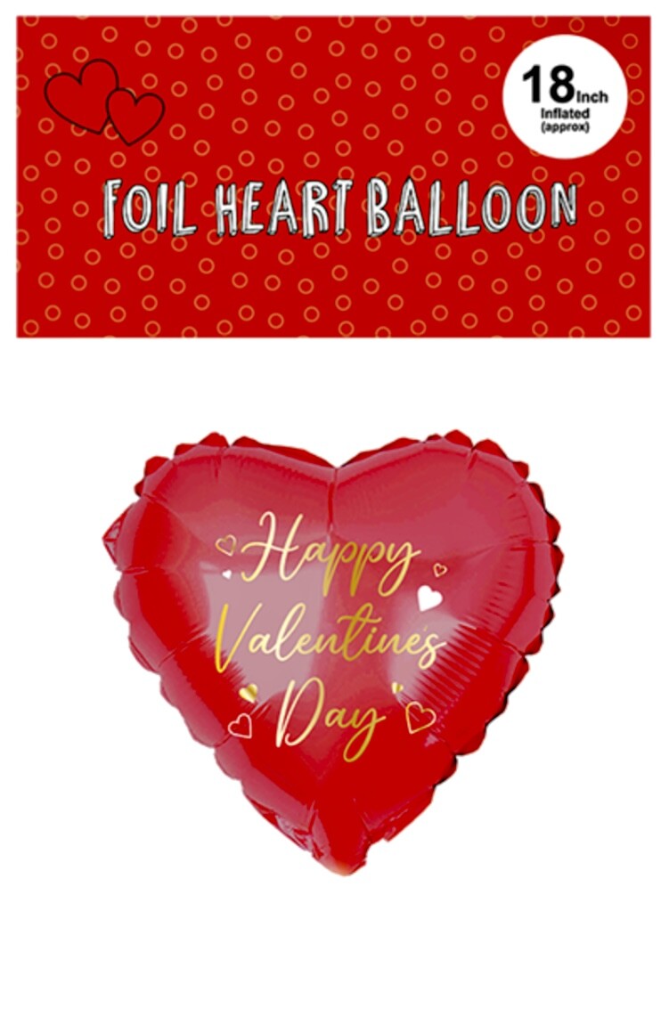 Valentines Heart Balloon Red/ White Self Inflating air  18" Foil & Ribbon Gift❤️