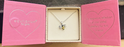 Girls Equilibrium Bumble Bee Silver Plated Necklace Sparkly Wings Christmas gift