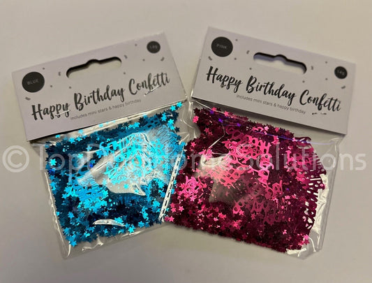 Happy Birthday table confetti Party scatter Bright Pink or Bright Blue