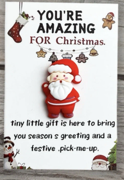 Christmas Gift Pocket Hug Your Amazing Santa Reindeer In Card Gift Secret Santa