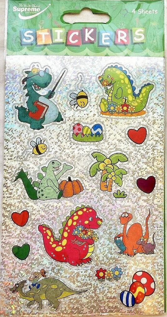 Dinosaur Stickers Kids fun Cartoon Hologram Dino Sticker Books Laptop